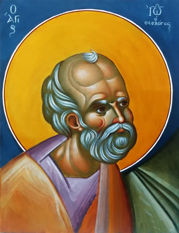 saint john the theologian traditional hand-painted greek orthodox icon religious work of art co