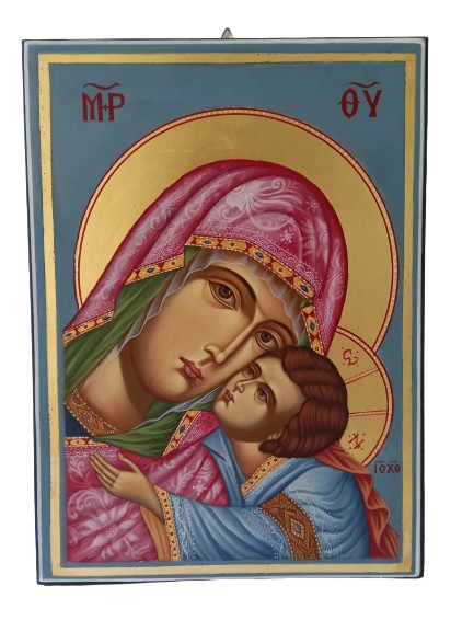 virgin mary traditional hand painted greek orthodox icon Religious Work of Art Co