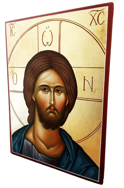 jesus mural hand painted traditional greek orthodox Religious Work of Art Co